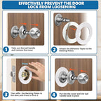 1 Pcs Upgraded Door Knob Plates with Double-Sided Tape –Thick Stainless Steel Scar Plates for Deadbolts & Knobs, Durable Door Lock Hole Covers for Fixing Loose Knobs and Damaged Areas(White)