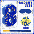 Number 8 Blue and Golden Rings Piñata for Kids Birthday Cartoon Theme Small Piñata with Blindfold Stick Confetti for Fiesta Cinco De Mayo Party Decor, 15.8 x 11 x 2.8 Inch