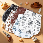 5 Pack Vintage Western Baby Burp Cloths Soft Absorbent Burping Rags for Newborns 19"x9" Spit up Cloths for Boy Girl Newborn Baby Shower Registry Gifts Set Nursery Decor