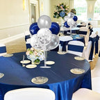 TONIFUL 6 Set Navy Blue Silver Balloon Centerpieces for Table,Balloon Arch Kit for Graduation Decorations 2025 Class of 2025 Party Decorations,New Year,Anniversary,Birthday Decoration