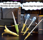 3D Printed Retractable Samurai Sword Fidget Toy Model for Decompression and Creative Play - Unique Plastic EDC Gift Small Banana Sword Green+Yellow