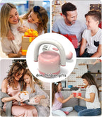 EWA Portable Mini Metal Karaoke Machine, Bluetooth Karaoke Speaker with 2 Wireless Microphones, Ideal Gifts for Girls Boys Family Home Party Birthday Christmas Toys Gifts-(Pink)