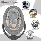 Infant Car Seat Insert, HNHUAMING Baby Car Seat Head & Body Support with 2 Strap Pads, Ultra Soft Newborn Preemie Carseat Insert Cushion for Girls Boys, Fits Car Seat, Stroller, Swing, Bouncer, Gray