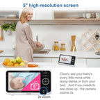 VTech VM350 Baby Monitor, 5" Screen, 1000ft Long Range, Night Vision, 2-Way Talk, Lullabies, Secured Transmission No WiFi
