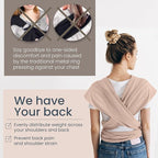 Baby Wrap Carrier - Premium Cotton Baby Carrier Wrap for Newborn to Toddler- Infant Carrier- Baby Holder One Size Fits All with Front Pocket(Beige) by Max&so