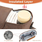 Accmor Universal Stroller Organizer with Insulated Cup Holder, Stroller Caddy Bag Accessories, Stroller Cup Holder Organizer for Uppababy Baby Jogger Britax Stroller, Brown