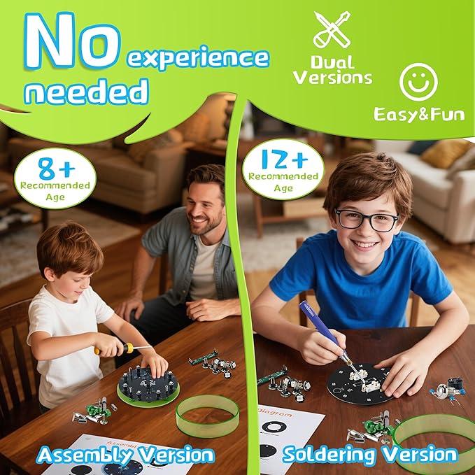 STEM DIY Toys Hand Assembly Electronic Spin The Wheel | Science Craft Kit for Kids Ages 8-9-10-11-12-13-14-15+ Years Old | Educational Gifts for Boys&Girls | Video Guide | (Fire Wheel-Fox Blazer)