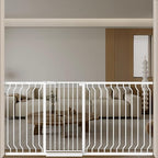 ALLAIBB White 40.55" Extra Tall Wide 57.48-73.62" Baby Gate Pressure Mounted Walk Through Child Kids Safety Toddler Tension Pet Dog Gates with Extension for Doorways Kitchen