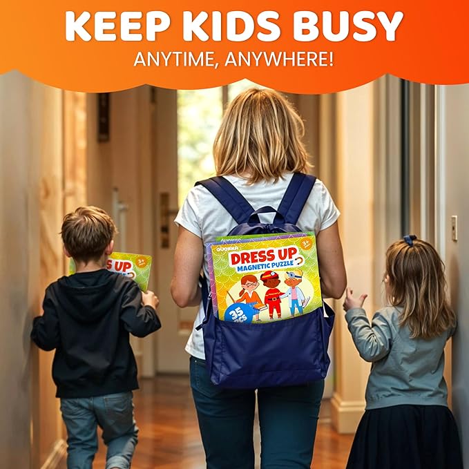 QUOKKA Magnetic Dress-Up Dolls for Girls Boys with 35 Magnetic Pieces - Creative Magnetic Play Set for Home or Travel - Perfect Magnetic Paper Dolls for Ages 3+, Boost Storytelling with Professions