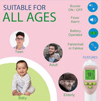 Elate Forehead Thermometer | Baby Thermometer for Adults, Kids, Infants | No-Touch Digital Infrared with Fever Alarm | Home Medical Grade for Nurse Accessories | Newborn Essentials