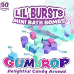 Tub Works Lil' Bursts Mini Bath Bombs for Kids, 90 Count, Gumdrop | Nontoxic | Tiny With A Burst of Color, Foam & Bubbles | Customize Bath With Fun Colors | Create Bath Art