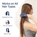 Crave Naturals Glide Thru Detangling Hair Brushes for Women - Detangler Brush for Curly or Straight, Wet or Dry Hair - Gentle on Tangles Comb - 7.5x3-Inch, Turquoise and Terrazzo (Pack of 2)