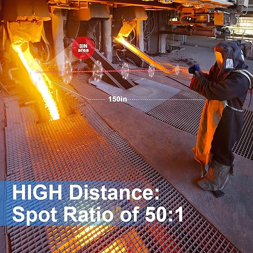 BTMETER BT-1800C Pyrometer -58°F ~3272°F (-50~1800℃) IR Temp Gun, D:S 50:1 High Temperature Infrared Thermometer for Industrial HVAC Forge Furnace Metal Smelting (NOT for Human Temp)