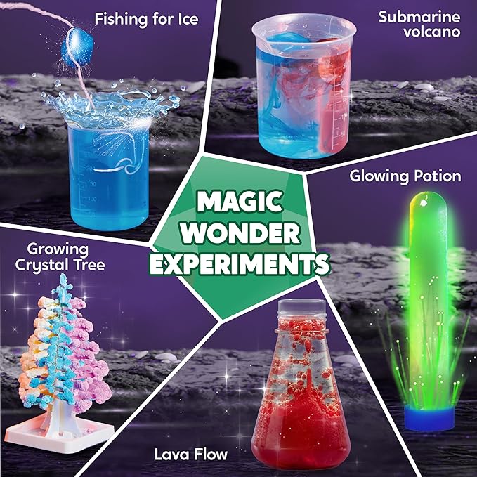 Klever Kits Wonder Science Kits- 50+ Experiments Educational Toys, STEM Activities with Growing Crystal Tree, Lab Science Toys, Gifts for Birthday Christmas for Kids Aged 6 7 8+