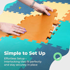 MioTetto Foam Floor Tiles for Kids - Non-Toxic Comfortable Baby Play Mat and Interlocking Foam Tiles, Fits with 74x74 Playpen Mat for Crawling & Development, Soft Play Mat for Babies 6-12 Months