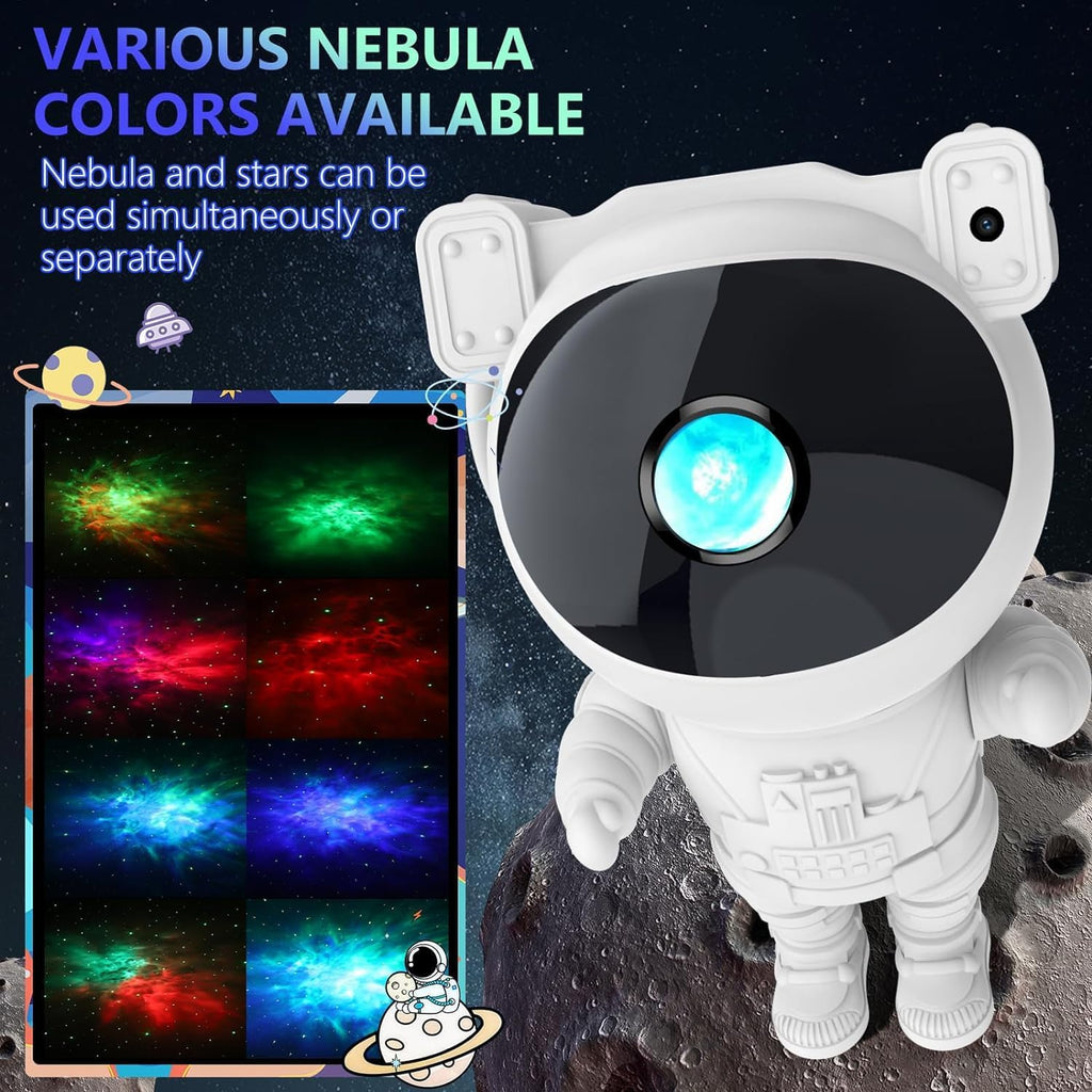 Astronaut Galaxy Projector Night Light,Star Projector Galaxy Light with Nebula,Starry Ceiling LED Lamp Space Buddy Projector with Timer and Remote for Bedroom,Kids Room Decor, Birthdays Gift(White)