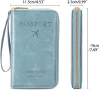 Leather RFID Blocking Passport Holder Travel Wallet, Passport Cover/Travel Wallet for Women/Men with