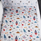 Pack n Play Sheet Stretchy Fitted Portable Mini Crib Sheets Set 3 Pack,Playard Sheets Convertible Playard Mattress Cover,Ultra Soft Jersey Material,Rocket Satellite,Car & Bus