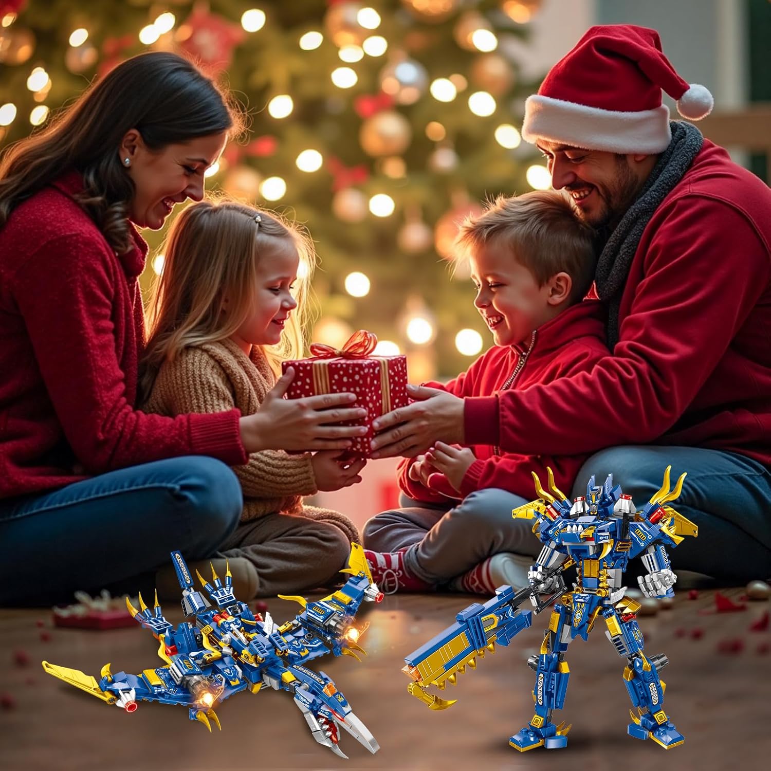 STEM 2 in 1 Pterosaur Dinosaur Building Kits, Transforming Mech Robot Building Sets for Kids Boys 6-10, Compatible with Lego Dinosaur Park World, Educational Gift Toy for Adults (511 PCS)