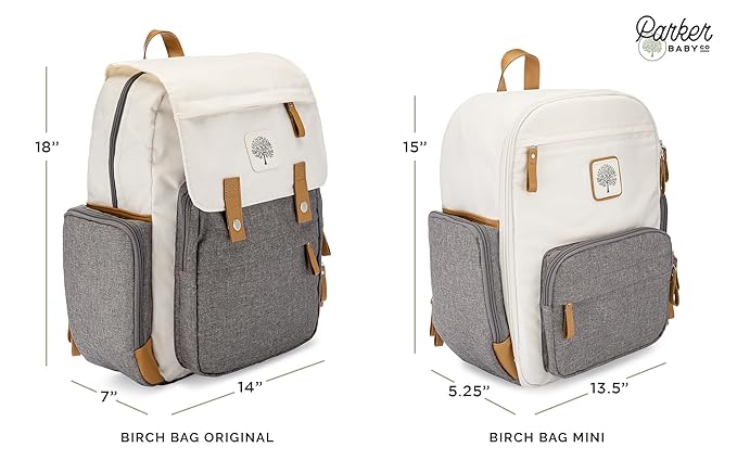 Parker Baby Co. Diaper Backpack - Full Zip Diaper Bag with Insulated Pockets - Black