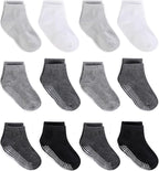 Zaples Baby Non Slip Grip Ankle Socks with Non Skid Soles for Infants Toddlers Kids Boys Girls