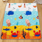 Baby Play Mat - Thicken 71x59 Inch Soft Foam Crawling Mat for Playpen & Floor, Non-Slip Waterproof Playmats for Infants & Toddlers, Portable Foldable & Machine Washable, Ocean World