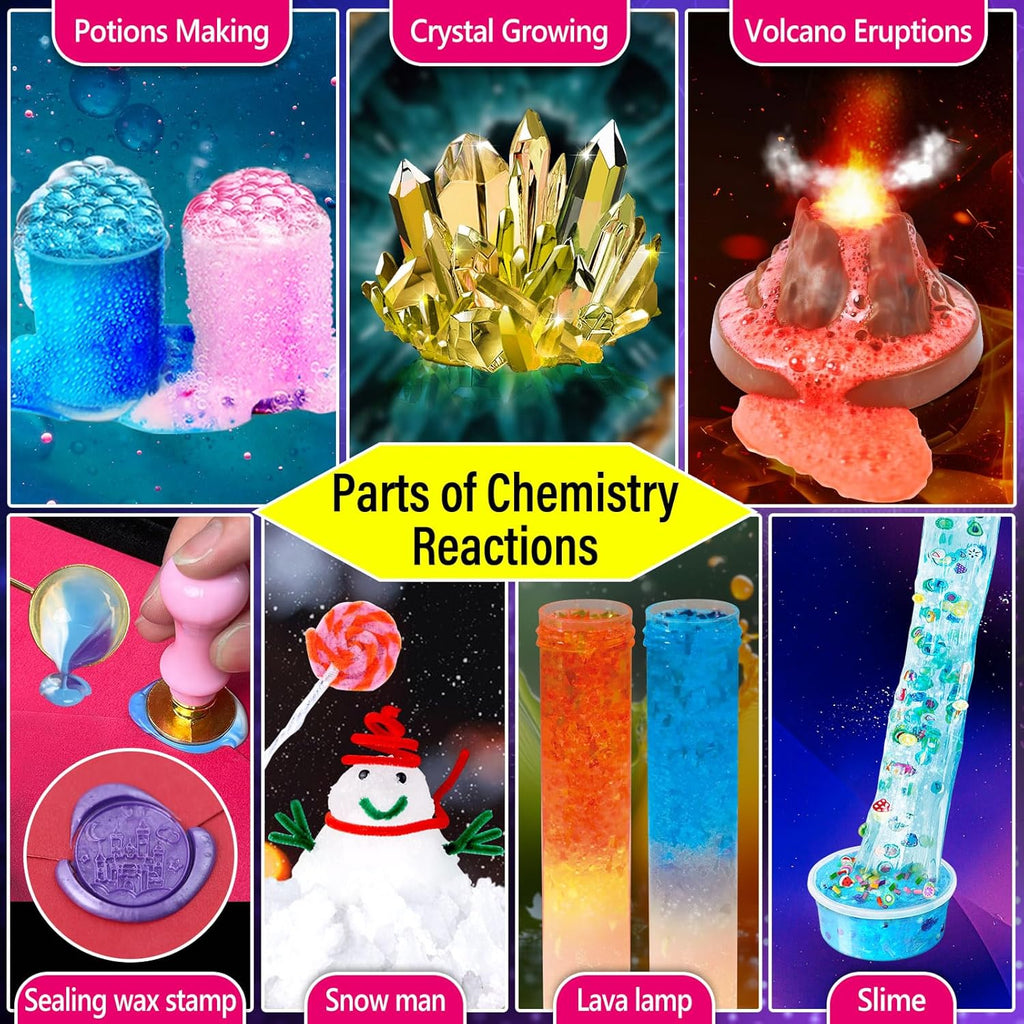 230 Experiments Science Kits for Kids Age 4 5 6 7 8 9 10 11 12 - S.T.E.M Toys with Magic Chemistry Set Crystal Growing Physics Slime Educational Gifts Idea for Boys Girls
