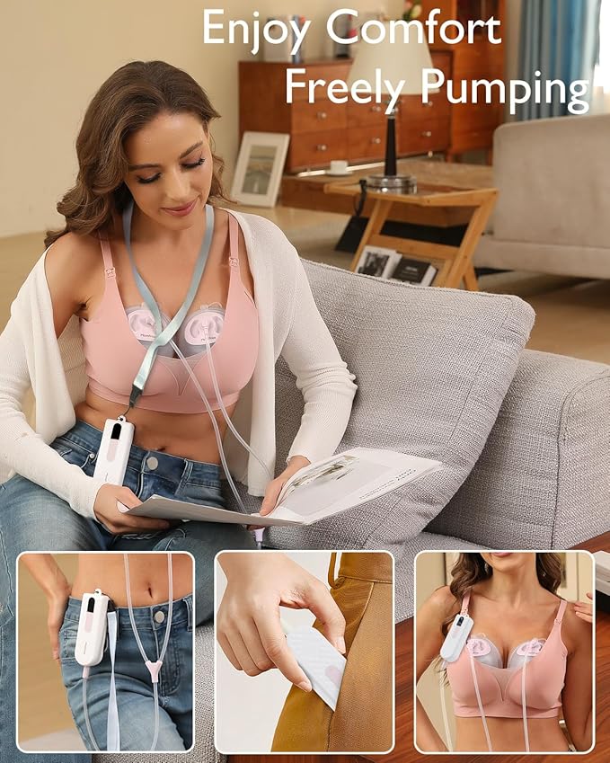 Breast Pump Hands Free K3 Updated,Wearable Breastfeeding Pump with Soft Double-Seal Flange,1800mAh Long Battery Life & LED Display, 3 Modes & 9 Levels Electric Breast Pumps Portable 15-24mm