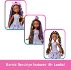 Barbie Dream GET Ready Brooklyn” Fashion Doll with Stylized Hair, Including Surprise Hair Accessories & 15+ Looks