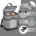 Mancro Breastmilk Cooler Bag with Ice Pack, insulated bottle bag for Daycare and Travel, Double Layer Baby Bottle Cooler Bag Fits 6 up to 9 Ounces for Nursing Moms, Light Grey