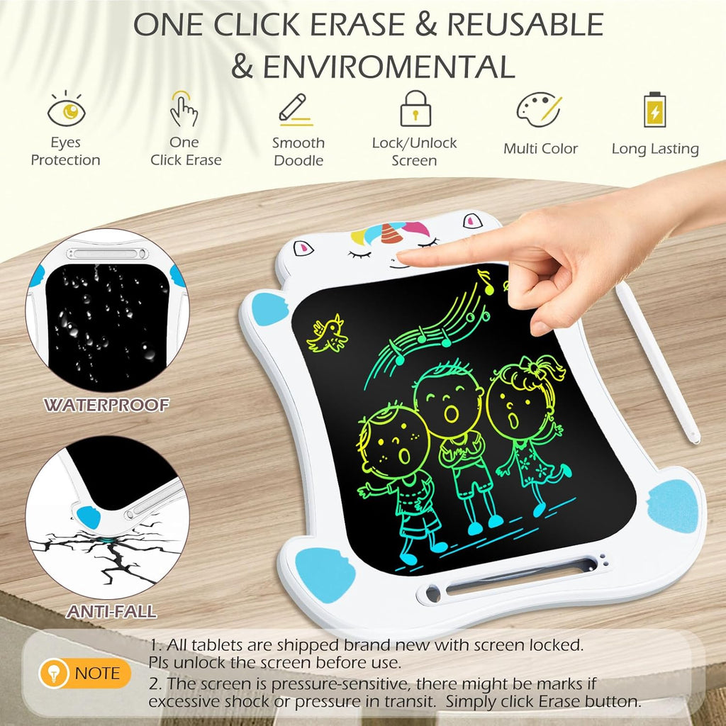 Jasonwell LCD Writing Tablet Kids - Drawing Pad Doodle Board for Kids Toddlers Drawing Toy Educational Learning Toys Christmas Birthday Gift 2 3 4 5 6 7 8 Year Old Girls Boys (Dino&Unicorn)