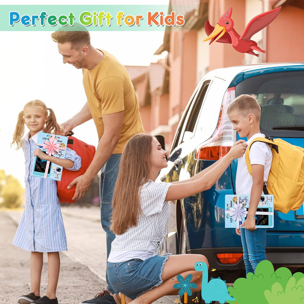 FLUESTON LCD Writing Tablet, Doodle Board Toys Gifts for 3-8 Year Old Girls Boys, 10 Inch Colorful Electronic Board Drawing Pad for Kids, Gifts for Toddler Educational Learning Travel Birthday, Green