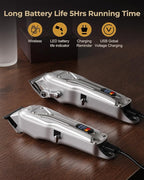 Electric Hair Clippers for Men, Cordless Clipper and Trimmer Set, Clippers for Hair Cutting Kit with Long Battery Life, Hair Grooming Trimmer for Family Kids and Self-Haircut Use