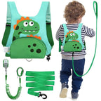 Dr.meter 3 in 1 Toddler Harness Leash + 8.2ft Anti Lost Wrist Link, Cute Dinosaur Kids Safety Harness Tether with Key Lock, Child Protective Leashes While Walking for Outdoor Activity Keep Kids Close
