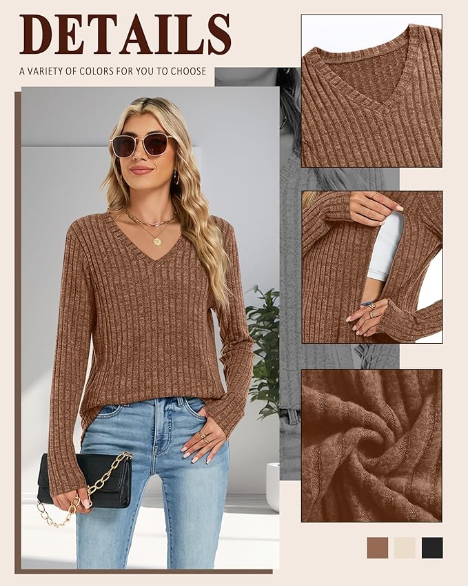 3 Pack Women's Maternity Nursing Tops, V Neck Breastfeeding Sweaters Long Sleeve Hidden Zipper Shirts