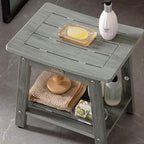 Shower Bench Seat, Waterproof Shower Stool for Shaving Legs, Foot Stool for Spa Bathroom, Bath Chair Seat, Weather Resistant/Non-Slip, Indoor/Outdoor Use, Gray