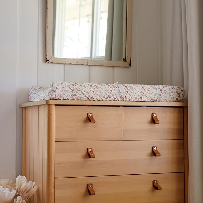 Baby Changing Pad Cover 2-Pack for Girls (Fleurette) - Premium Fitted Sheets Baby Diaper Changing Table Cover - Buttery Soft Cotton Blend