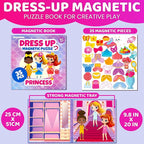 QUOKKA Magnetic Dress-Up Dolls for Girls Boys with 35 Magnetic Pieces - Creative Magnetic Play Set for Home or Travel - Perfect Magnetic Paper Dolls for Ages 3 and Up, Boost Storytelling with Princess