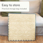 Baby Play Mat for Floor – 6x8ft Beige | Soft Non Toxic Premium EVA Foam Tiles for Tummy Time, Crawling & Playroom – Waterproof Interlocking Floor Mat for Babies & Toddlers by Lillefolk (12 Tiles)