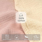 FUNUPUP 2 Pack Muslin Nursing Pillow Cover Compatible with Boppy Nursing Pillow, Soft Baby Nursing Covers for Breastfeeding Pillows for Boys Girls, Pink&Beige