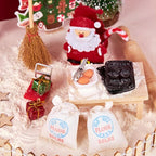 SUNBEAUTY Dollhouse Christmas Decorations Elf Door Kit Dollhouse Accessories with Miniature Christmas Tree Fairy Door Santa Claus Snowflake DIY Miniature House Kit Xmas Decor