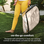 MyBaby 3-in-1 Calming Baby Cushion, Soothing Comfort for Newborns & Infants, Snuggling Sensation, Sound and Vibration, Designed for Safety, Rechargeable & Machine-Washable, by Homedics, Tan