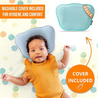 Memory Foam Baby Pillow,Cute Cartoon Soft and Cozy Pillow, Breathable Bedding Set for Infants for Small Boys and Girls