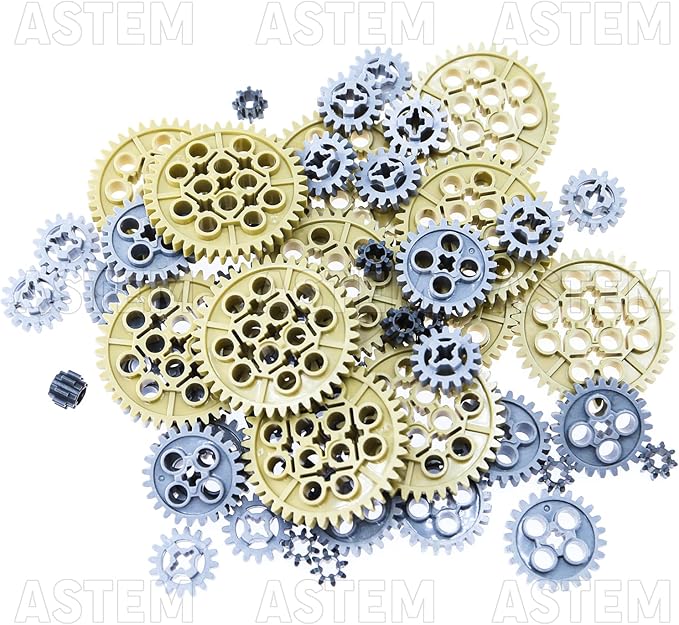 54PCS Technic-Parts 8,16,24,and 40 Tooth Gears（Random Colour.）