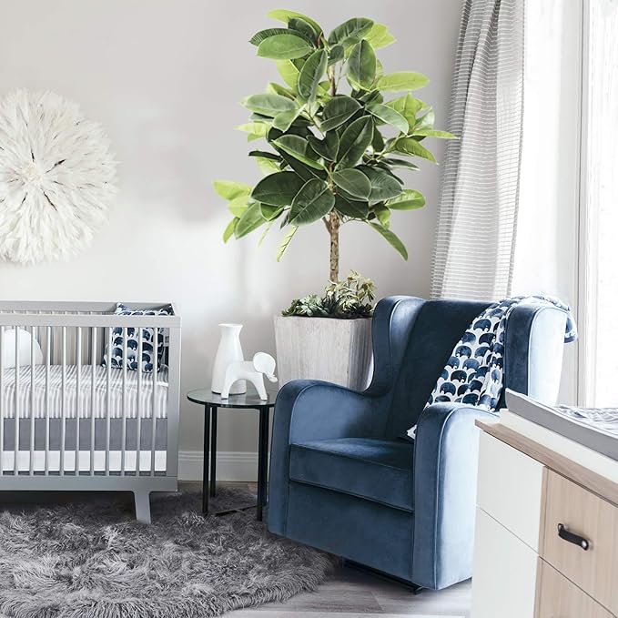 Oilo Crib Sheet, Breathable, Fitted, Turkish Cotton Jersey, 300 Thread Count, Machine Washable, Fits Standard Crib (28" x 52" x 6"), Toddler Bedding, Girl, Boy, & Neutral Nursery Design, Elephant