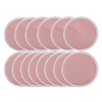 wegreeco Nursing Breast Pads (14 Pack) + Laundry Bag & Travel Storage Bag, 4.7 inch - Washable & Reusable Breastfeeding Nursing Pads (Mild Pink, Large, Contoured & Plain Shape)