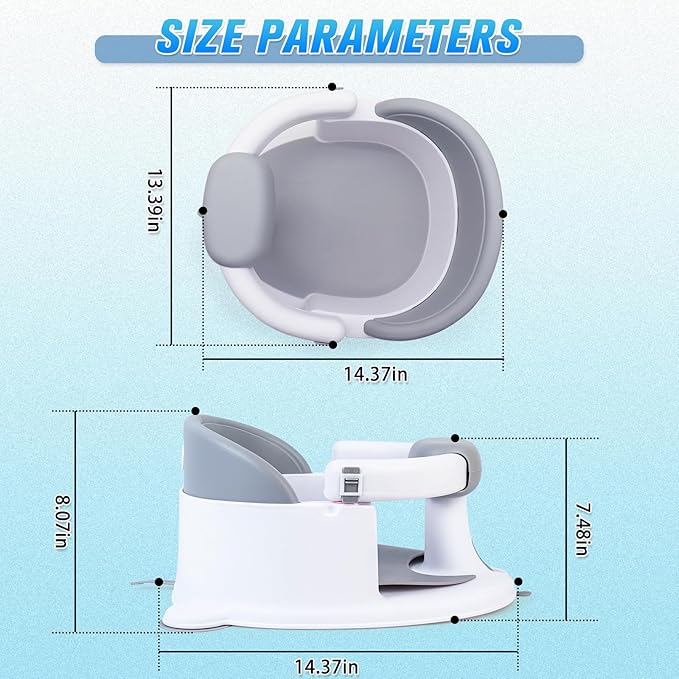 Mostop Baby Bath Seat for Babies 6 Months & Up - Non-Slip Infant Bathtub Chair with Suction Cups - Sit Up Bath Seat for Baby Toddlers - Toddler Bath for Baby Sitting Up, Easy to Clean