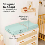 2-Pack Organic Changing Pad Covers for Girl, Boy, Neutral - 100% Cotton Changing Table Pad Cover, Soft Baby Nursery Diaper Changing Pad Sheets, Contour Changing Pads Liners, Change Pad Cover (Pastel)