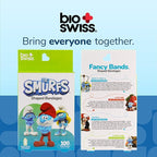 BioSwiss Bandages, The Smurfs Shaped Self Adhesive Bandage, Latex Free Sterile Wound Care, Fun First Aid Kit Supplies for Kids and Adults, 100 Count Box