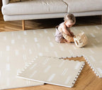 Lillefolk Baby Play Mat for Floor – 4x6ft Old White| Soft Non Toxic Premium EVA Foam Tiles for Tummy Time, Crawling & Playroom – Waterproof Interlocking Floor Mat for Babies & Toddlers (6 Tiles)